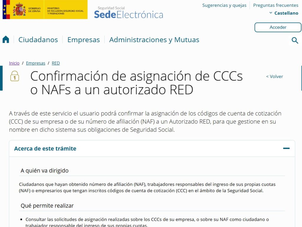 Seguridad Social, Sistema RED, Tax Representation Spain, Digital Certificate